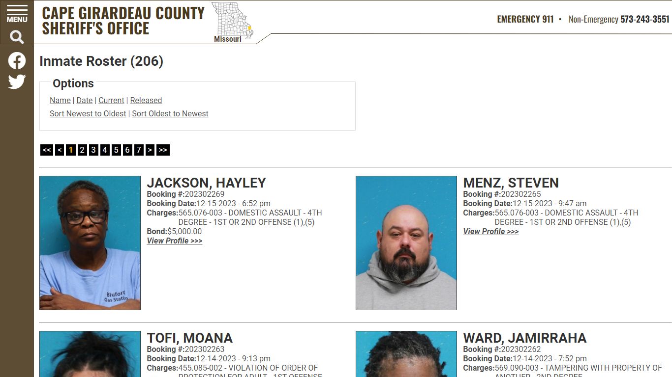 Inmate Roster - Current Inmates Booking Date Descending - Cape ...